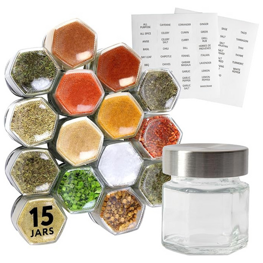 15-Pack Magnetic Spice Jars